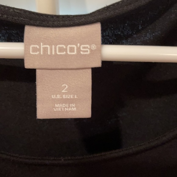 LIKE NEW CHICOS BLACK TUNIC WITH FRONT POCKETS SOOO SOFT AND COMFY🌸 MISSES LG - Picture 3 of 7